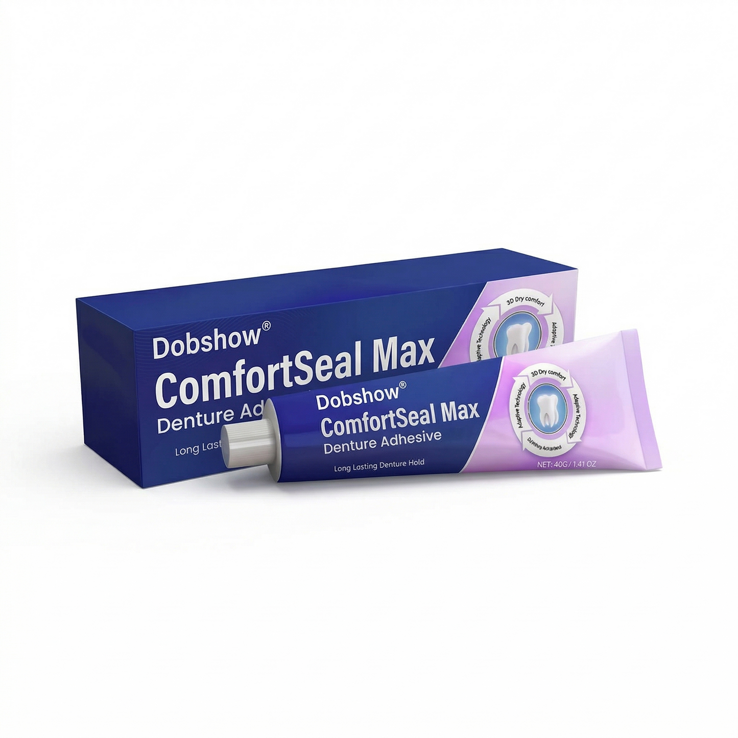 🦷🔥Dobshow® ComfortSeal Max Denture Adhesive—🧑⚕️✅96-hour long-lasting, heat adaptive technology