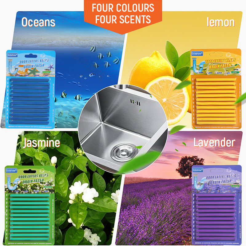 (✨Hot Sale Now) Dobshow™ 12/set Pipe Cleaning Sticks Oil Decontamination Kitchen Toilet Bathtub Drain Cleaneer