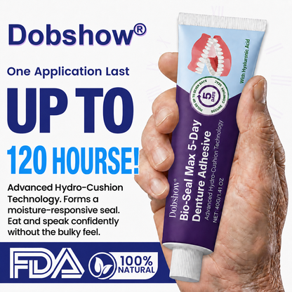 🔥LIMITED SPECIAL OFFER🔥Dobshow®🦷 Bio-Seal Max 5-Day Denture Adhesive