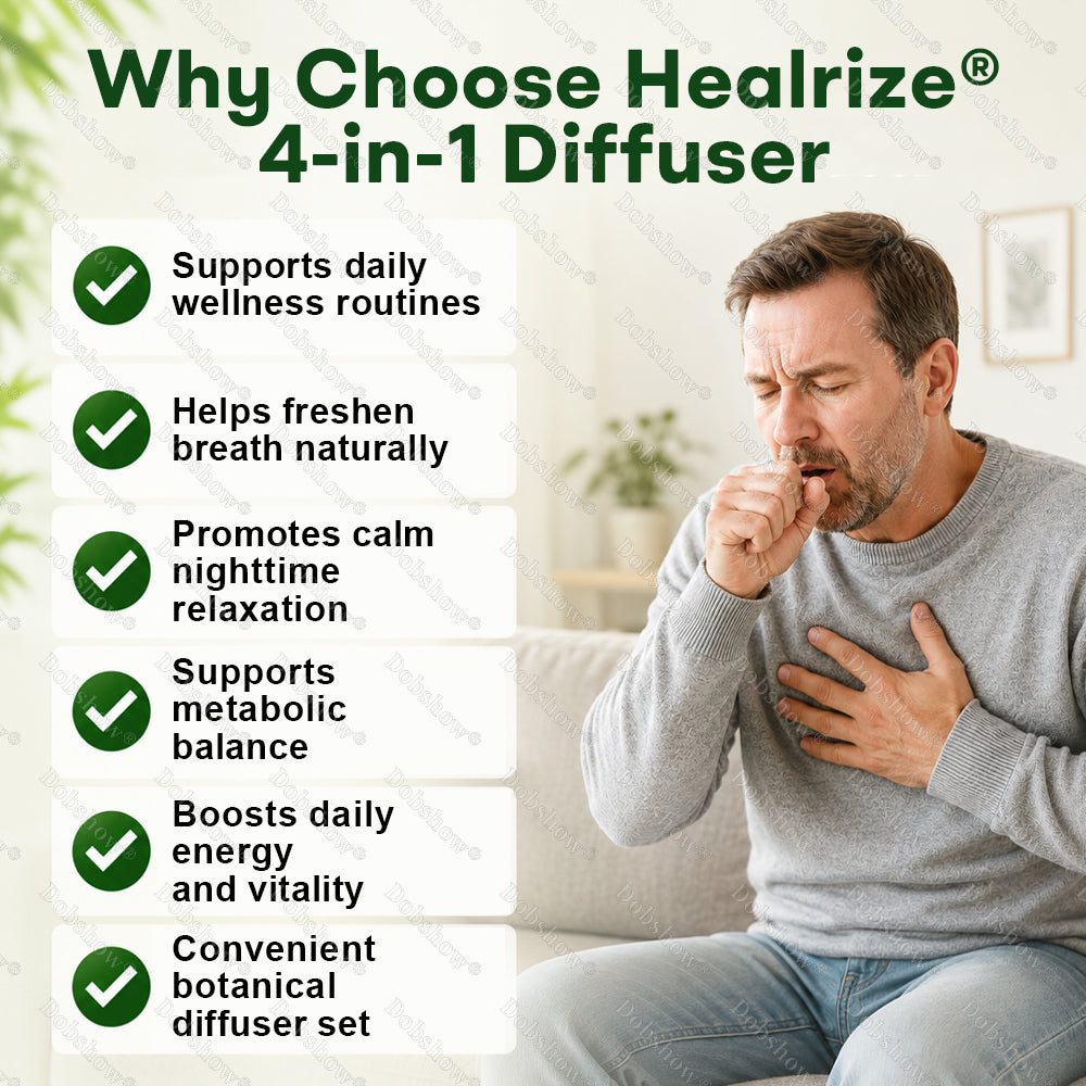 🫁🌿Healrize® Botanical 4-in-1 Wellness Diffuser Set | 2-Min Instant Relief & 24/7 Care