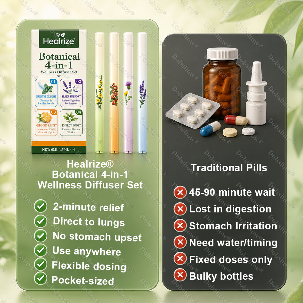 🫁🌿Healrize® Botanical 4-in-1 Wellness Diffuser Set | 2-Min Instant Relief & 24/7 Care