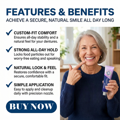 🦷🔥Dobshow® ComfortSeal Max Denture Adhesive—🧑‍⚕️✅96-hour long-lasting, heat adaptive technology