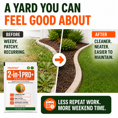 🔥Healrize® Advanced 2-in-1 Pro+ Herbicide | Upgraded Formula for 6-Hour Rapid Kill, Root Eradication & Destroys Glyphosate-Resistant Weeds