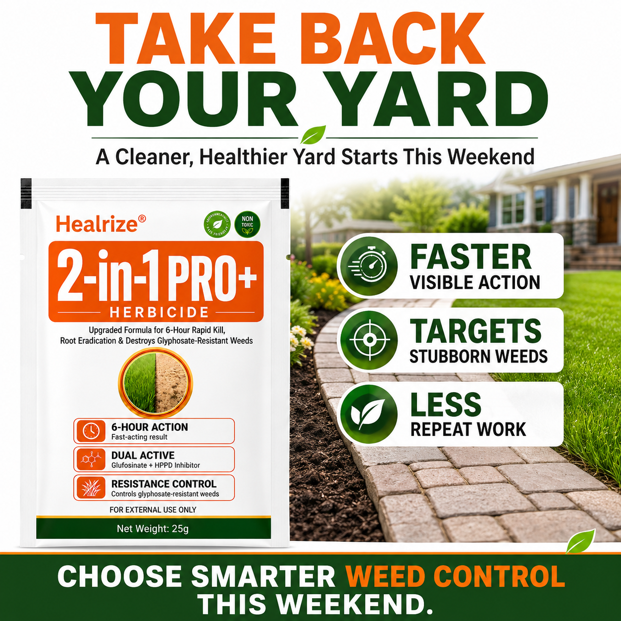 🔥Healrize® Advanced 2-in-1 Pro+ Herbicide | Upgraded Formula for 6-Hour Rapid Kill, Root Eradication & Destroys Glyphosate-Resistant Weeds