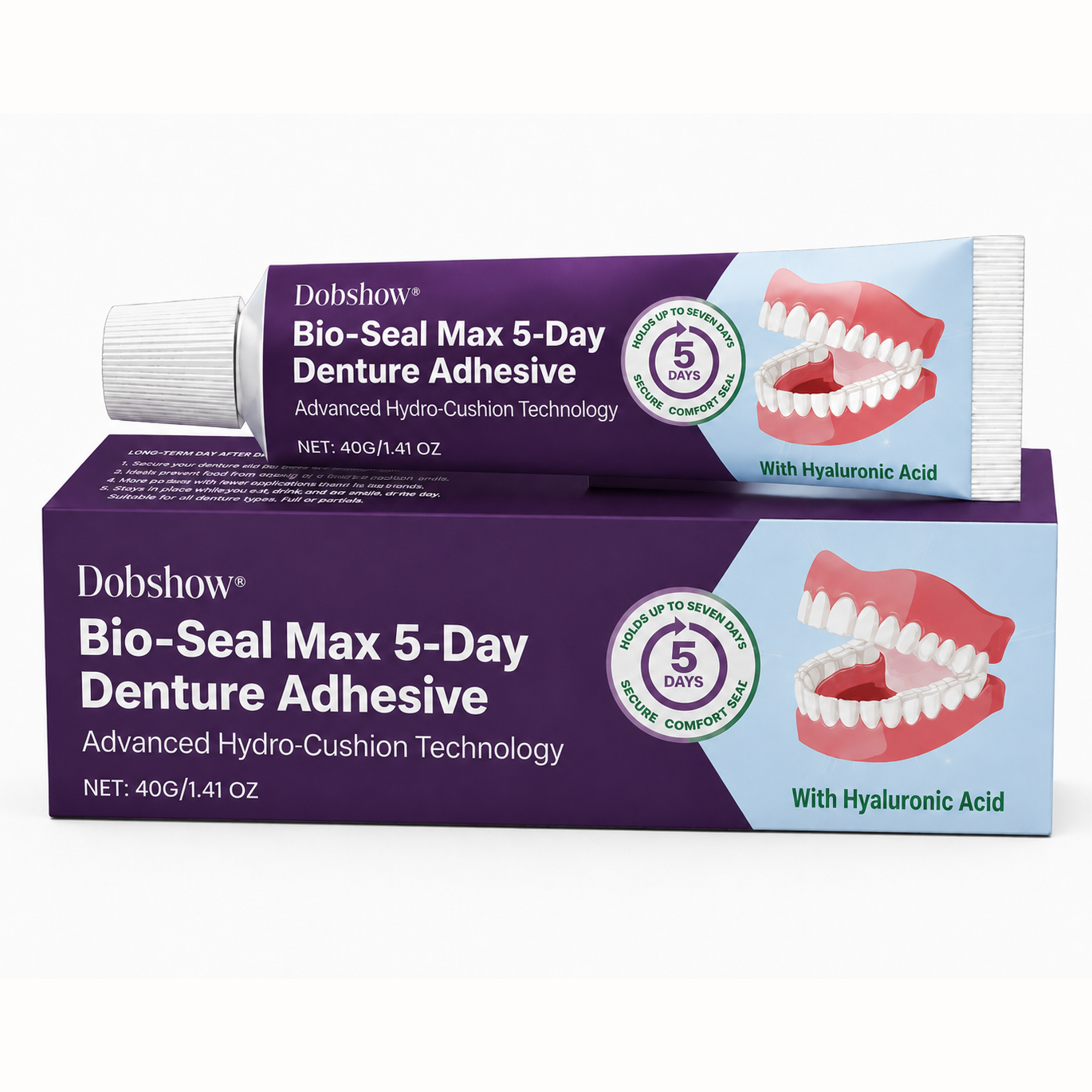 🔥LIMITED SPECIAL OFFER🔥Dobshow®🦷 Bio-Seal Max 5-Day Denture Adhesive