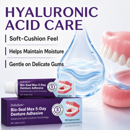 🔥LIMITED SPECIAL OFFER🔥Dobshow®🦷 Bio-Seal Max 5-Day Denture Adhesive
