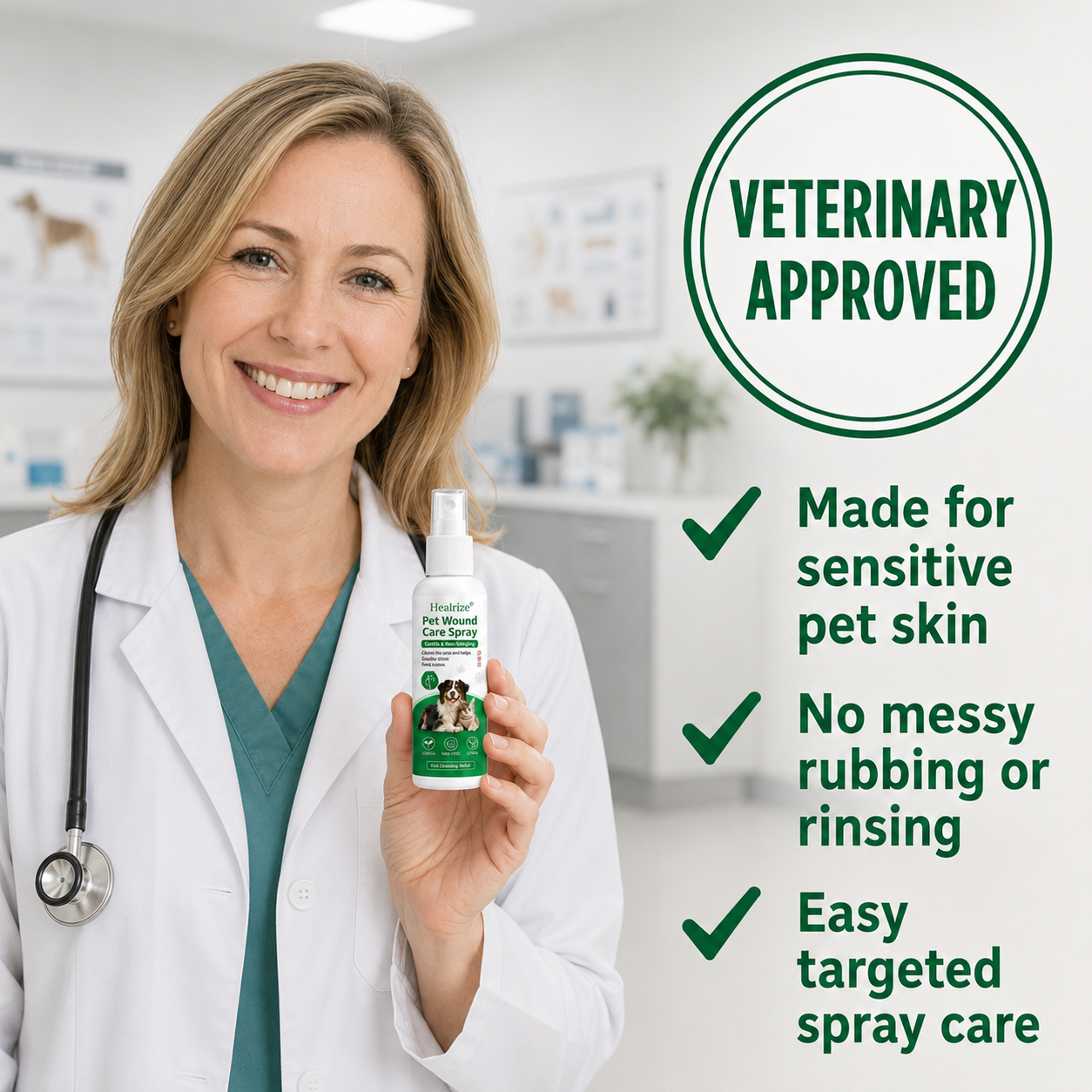 Healrize®Pet Wound Care Spray – Gentle & Non-Irritating
