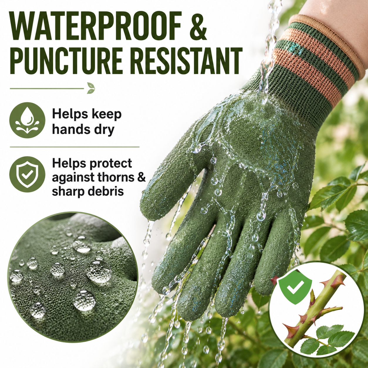 ⚡Sfrcord® Heavy-Duty Waterproof Gardening & Work Gloves with Anti-Slip Rubber Grip