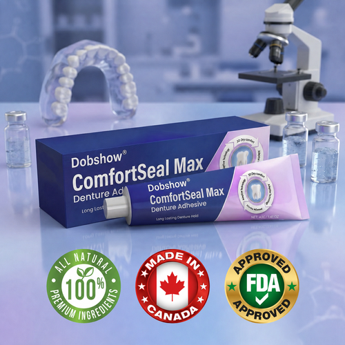 🦷🔥Dobshow® ComfortSeal Max Denture Adhesive—🧑‍⚕️✅96-hour long-lasting, heat adaptive technology